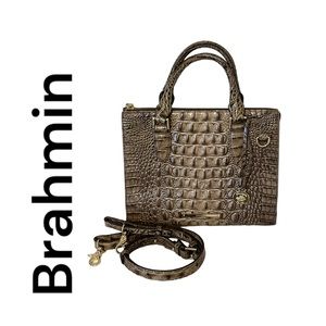 Brahmin Brown Embossed Leather Handbag